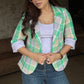 Plaid Blazer With Tank Vest