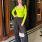 Neon Bodysuit With Black Taro Pants