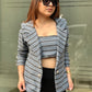 Tweed Open Blazer With Backless Top