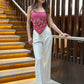 Scarf Top With White Pants