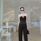 Empire Waist Wide Leg Pants
