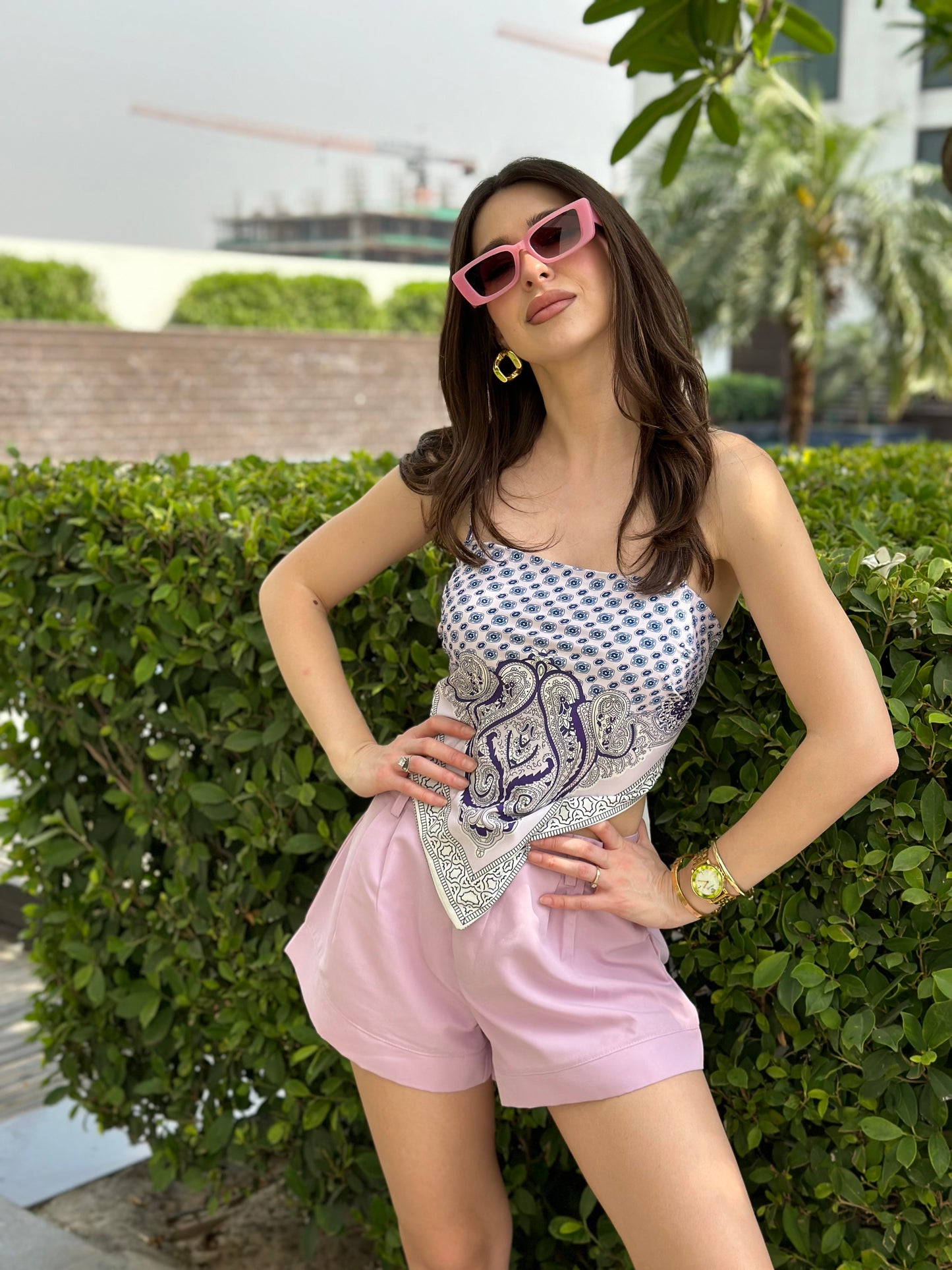 Vintage Print Scarf Tops