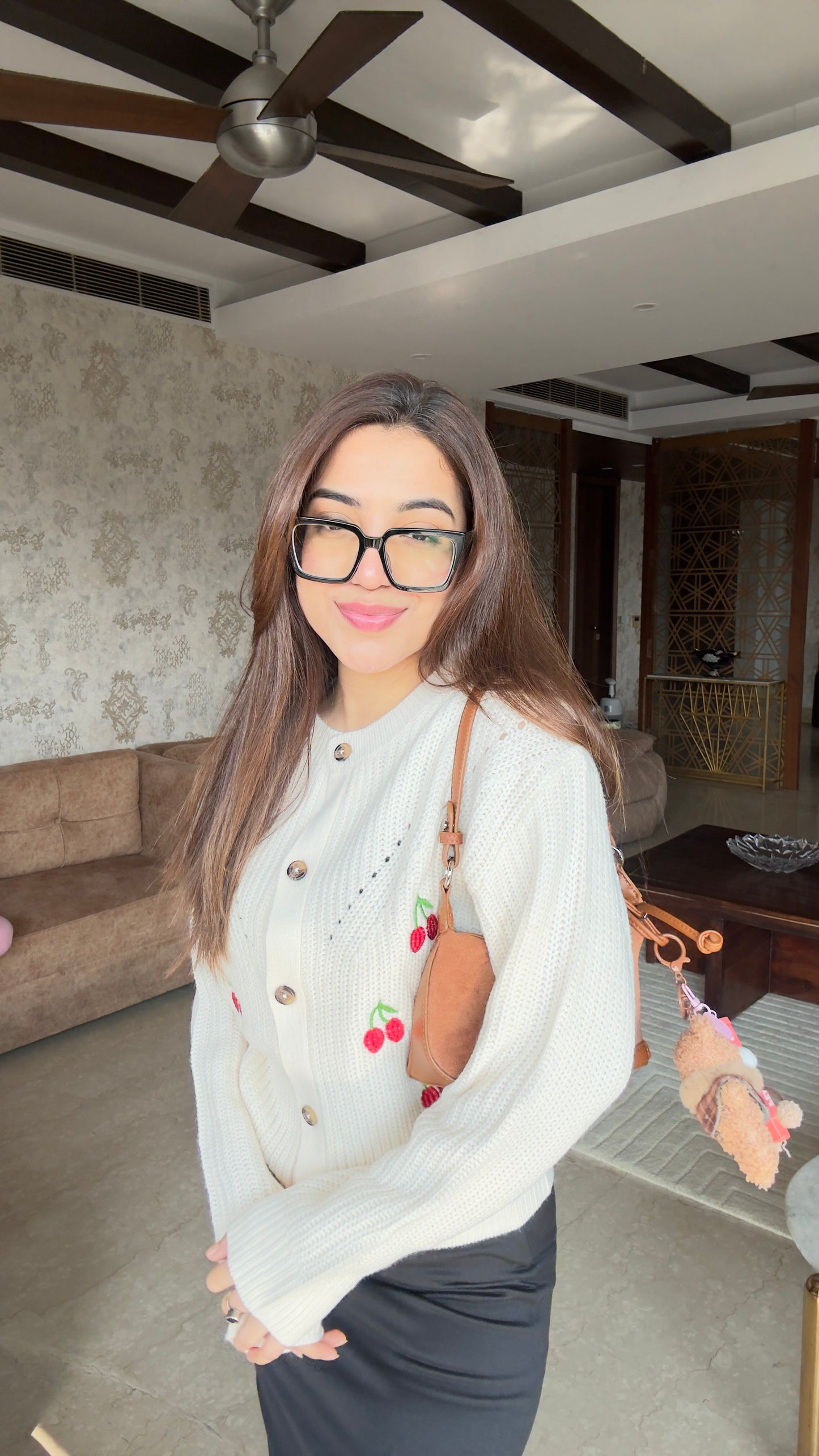 Cardigan With Long Black Skirt