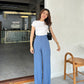 Linen Look High Waist Pants