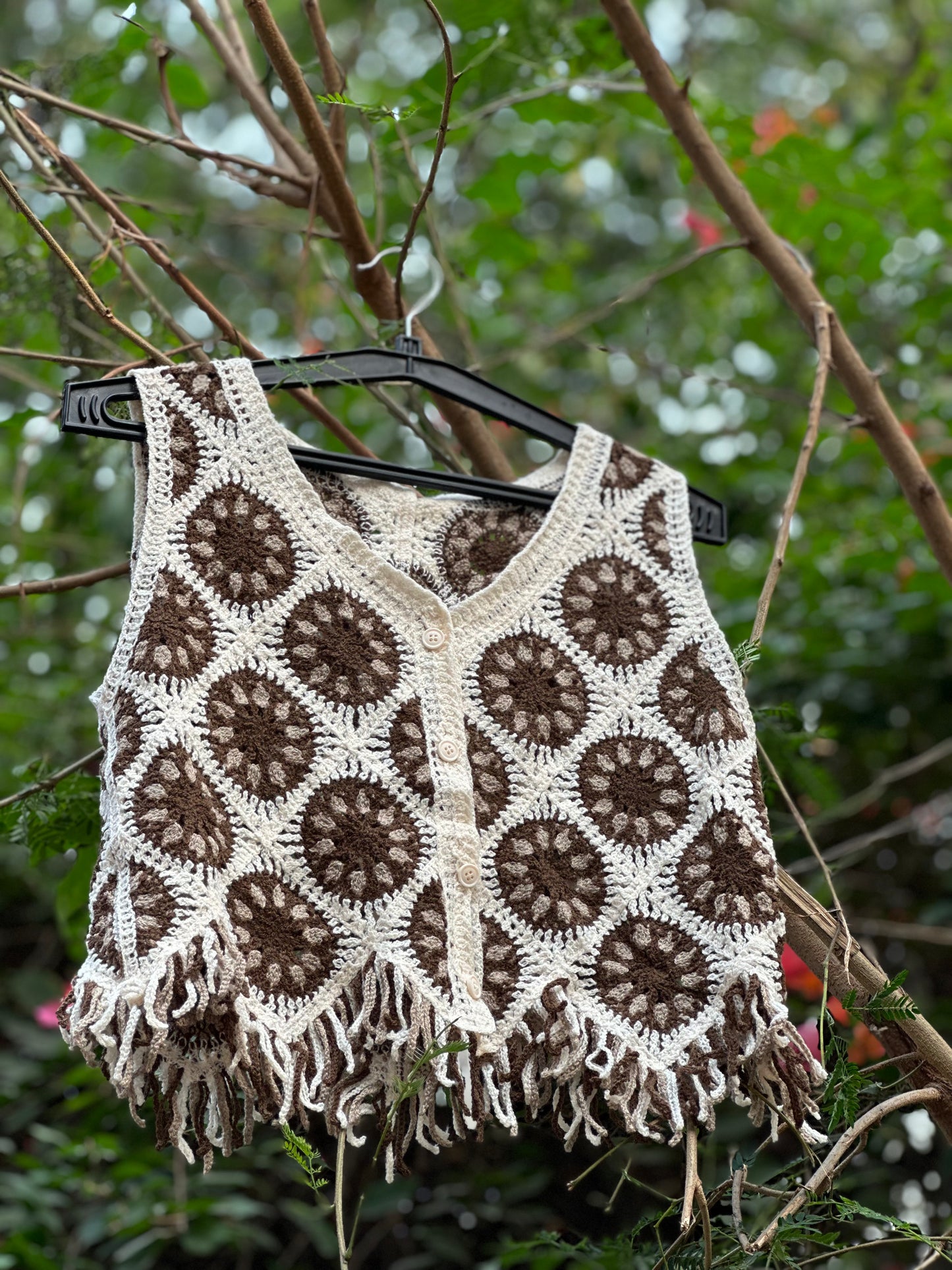 Crochet Retro Knitwear Vest Without Shirt