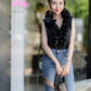 StyleAsh Flower Collar Sleeveless Shirt