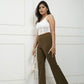 Combo Deal: White Mesh Detail Tank Top With Stretch Pants