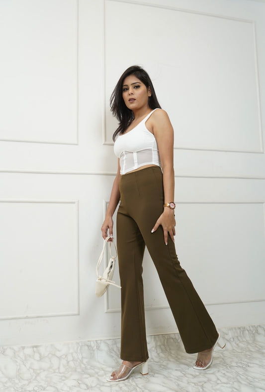 Combo Deal: White Mesh Detail Tank Top With Stretch Pants