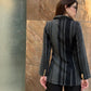 Tweed Long Sleeve Double Breasted Blazer