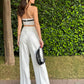 High Corset Waist Wide Leg Pants