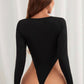 StyleAsh Front Zipper Cut-Out Bodysuit