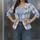 Plaid Blazer With Tank Vest