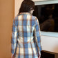 Plaid Long Double Breasted Blazer