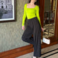 Neon Bodysuit With Black Taro Pants