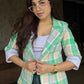 Plaid Blazer With Tank Vest