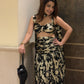 Golden Foil Skirt Set