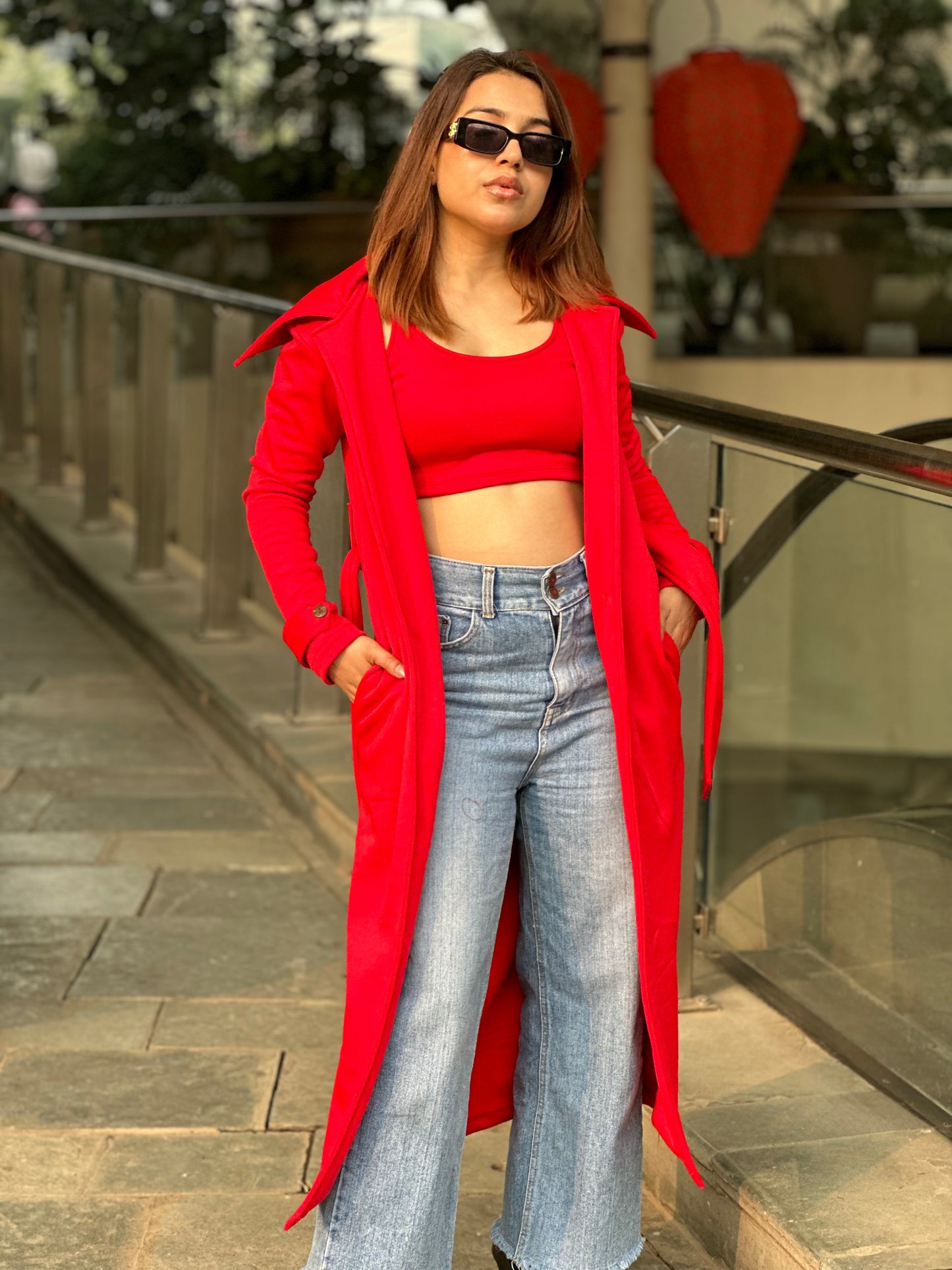 Crop Top With Long Shrug Jacket