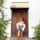 Padded Off-Shoulder Front Tie Bustier