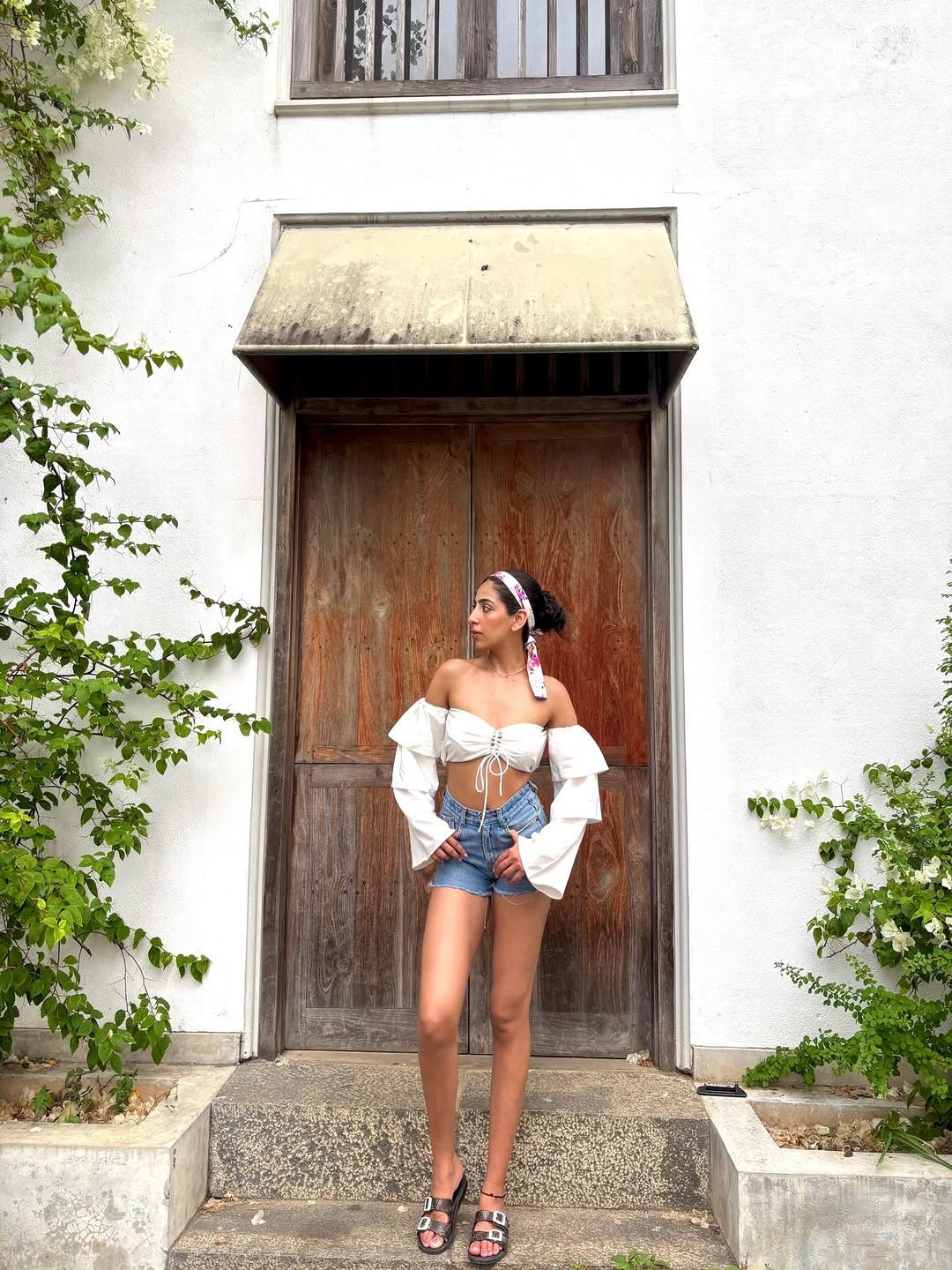 Padded Off-Shoulder Front Tie Bustier