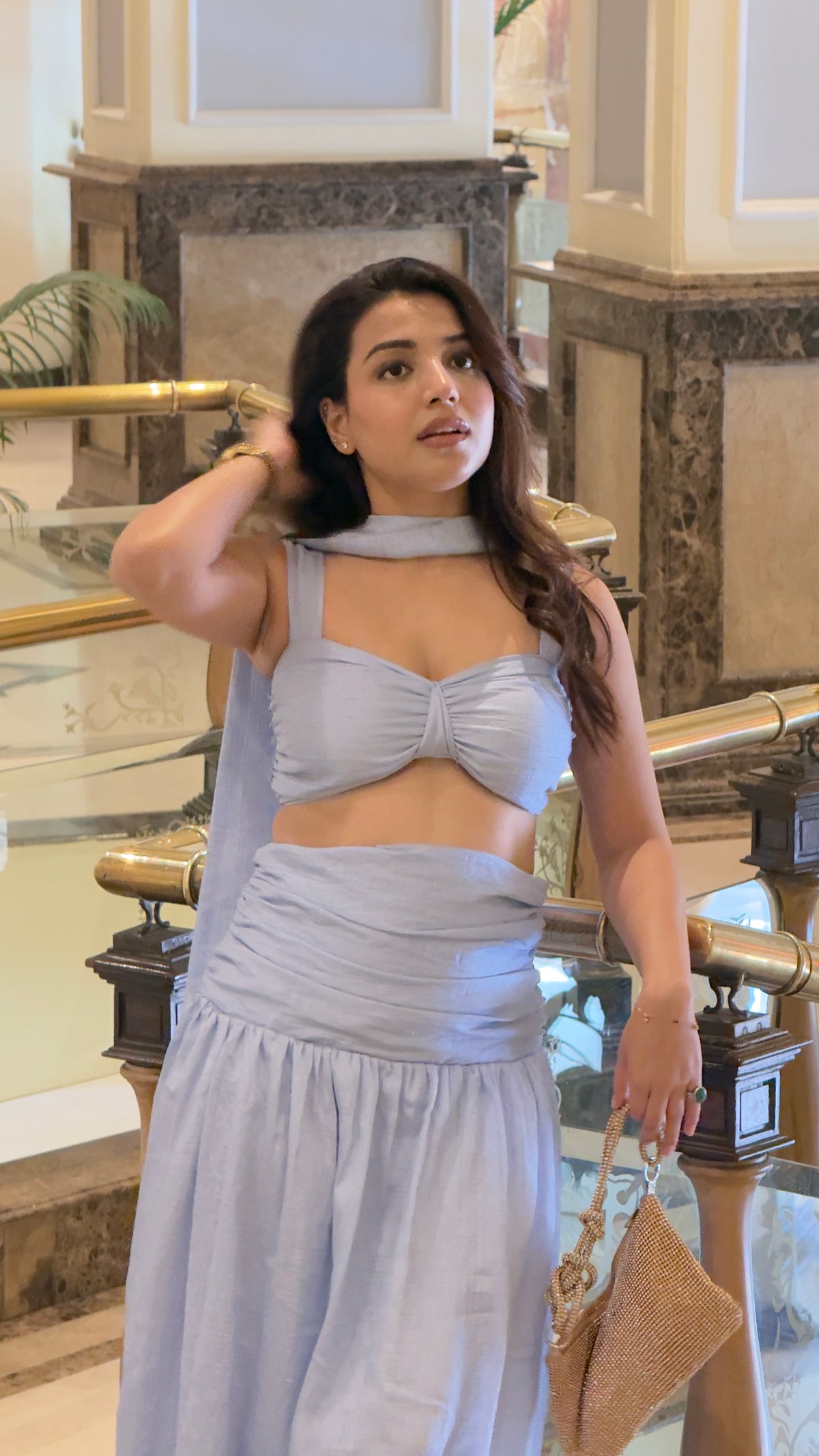 Pastel Festive Skirt Sets With Scarf