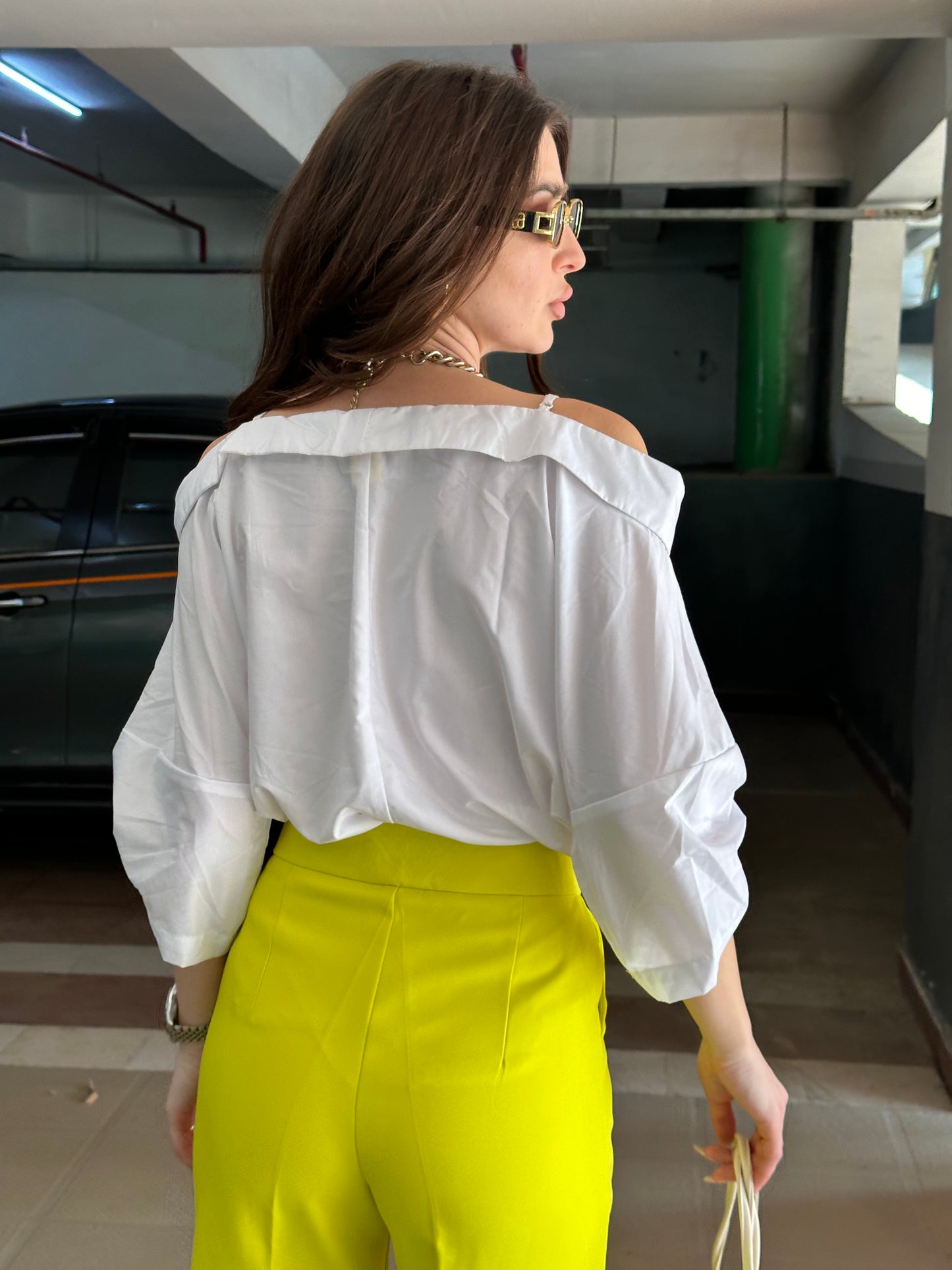 Off-Shoulder White Shirt