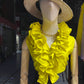 StyleAsh Flower Collar Sleeveless Shirt