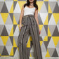 Cotton Striped Wide Leg Pants