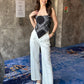 Scarf Top With White Pants