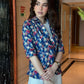 Multi-Color Velvet 3/4th Sleeve Blazer