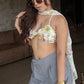 Floral Asymmetrical Cape Top With Bralette