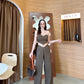 Tube Vest With High Waist Long Pants