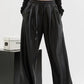 Faux Leather Drawstring Pants