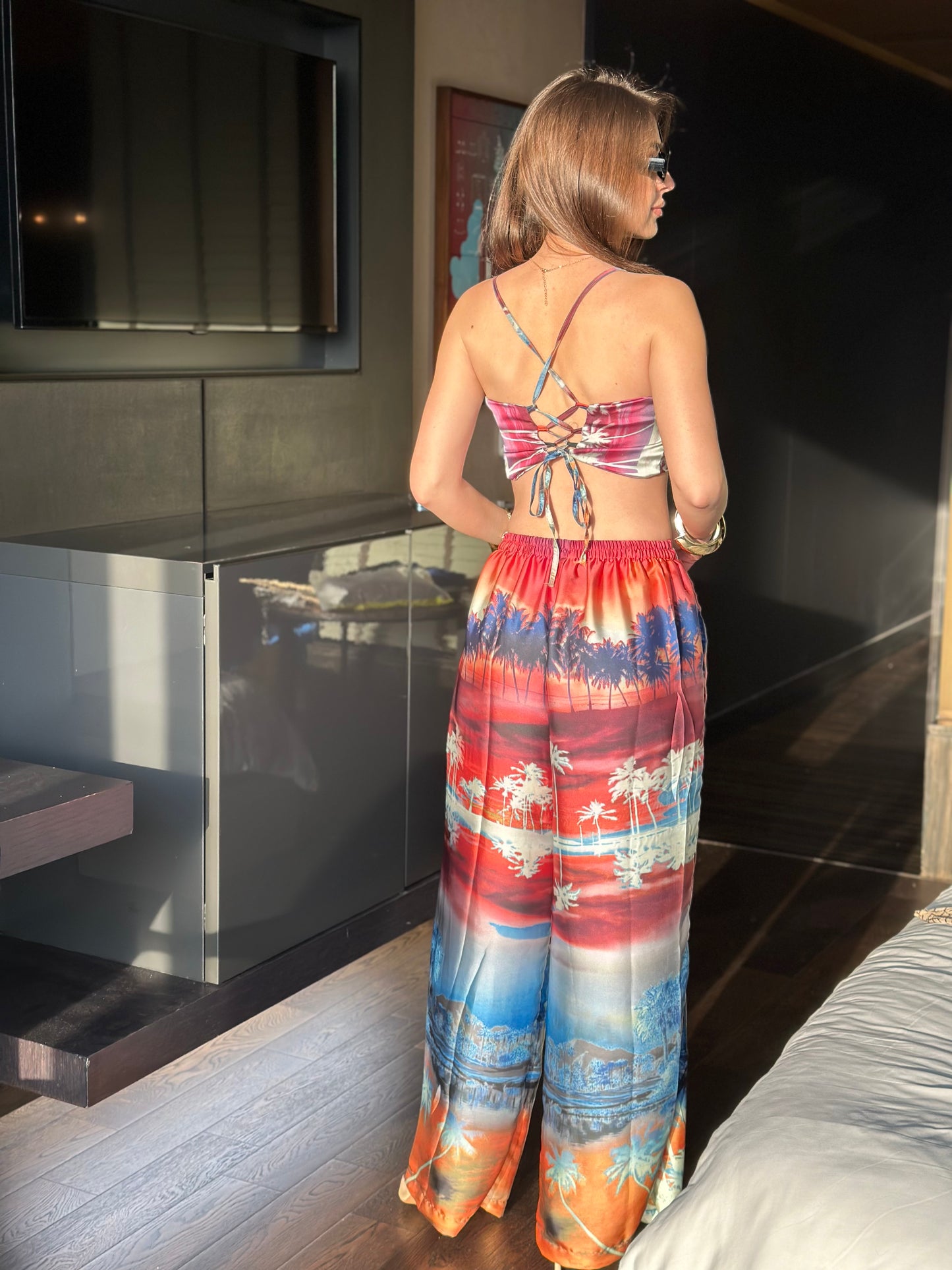 Beach Printed Satin Co-ordinates