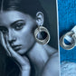 Chunky Three Layer Hoop Earring