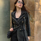 Tweed Long Sleeve Double Breasted Blazer