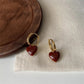 Burgundy Heart Earrings