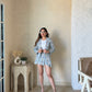 Pastel Cotton Blazer With Skorts