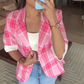 Plaid Blazer With Tank Vest