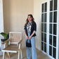 Cotton Scarf Vest With Linen Blazer