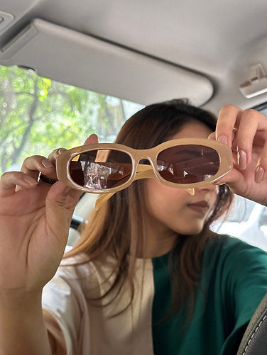 Casual Look Brown Tint Regtangle Shades