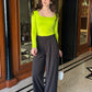 Neon Bodysuit With Black Taro Pants