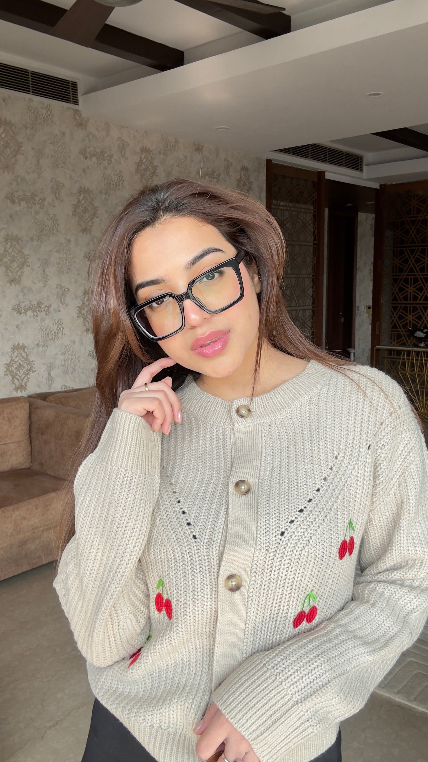 Cardigan With Long Black Skirt