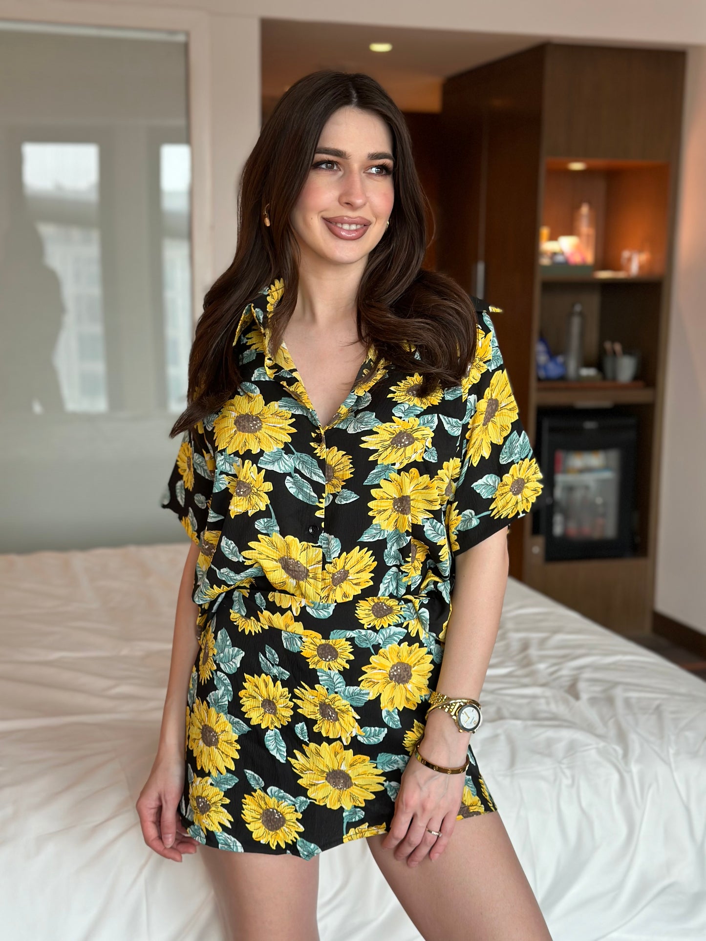 Sunflower Beach Shirt With Skorts