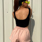 Black Bodysuit With Wide Leg Hot Pants/Shorts