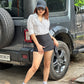Combo Deal: Striped Shirt With Black Skorts