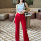 Red Wider Bottom Pants