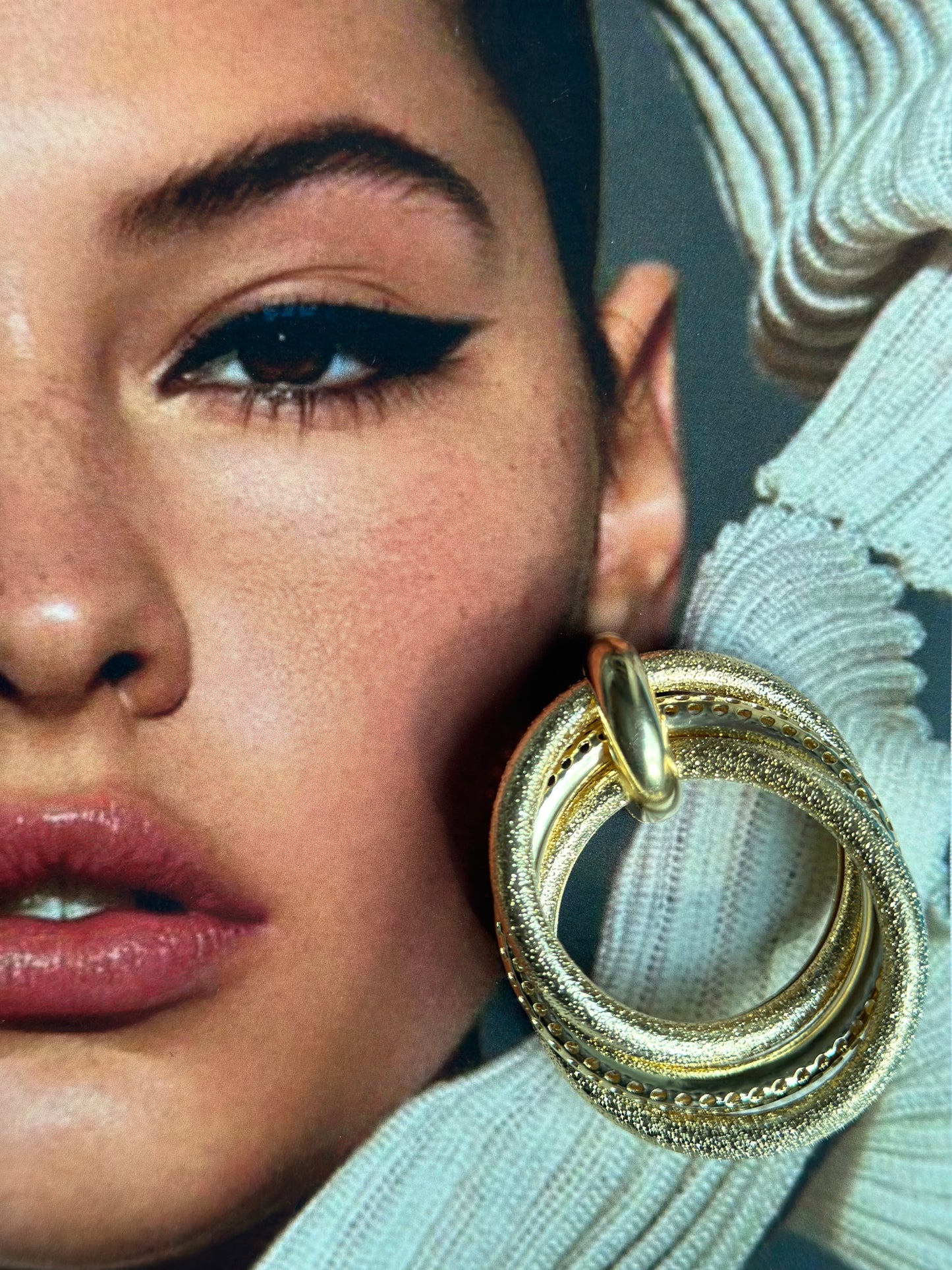 Chunky Three Layer Hoop Earring
