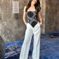 Scarf Top With White Pants