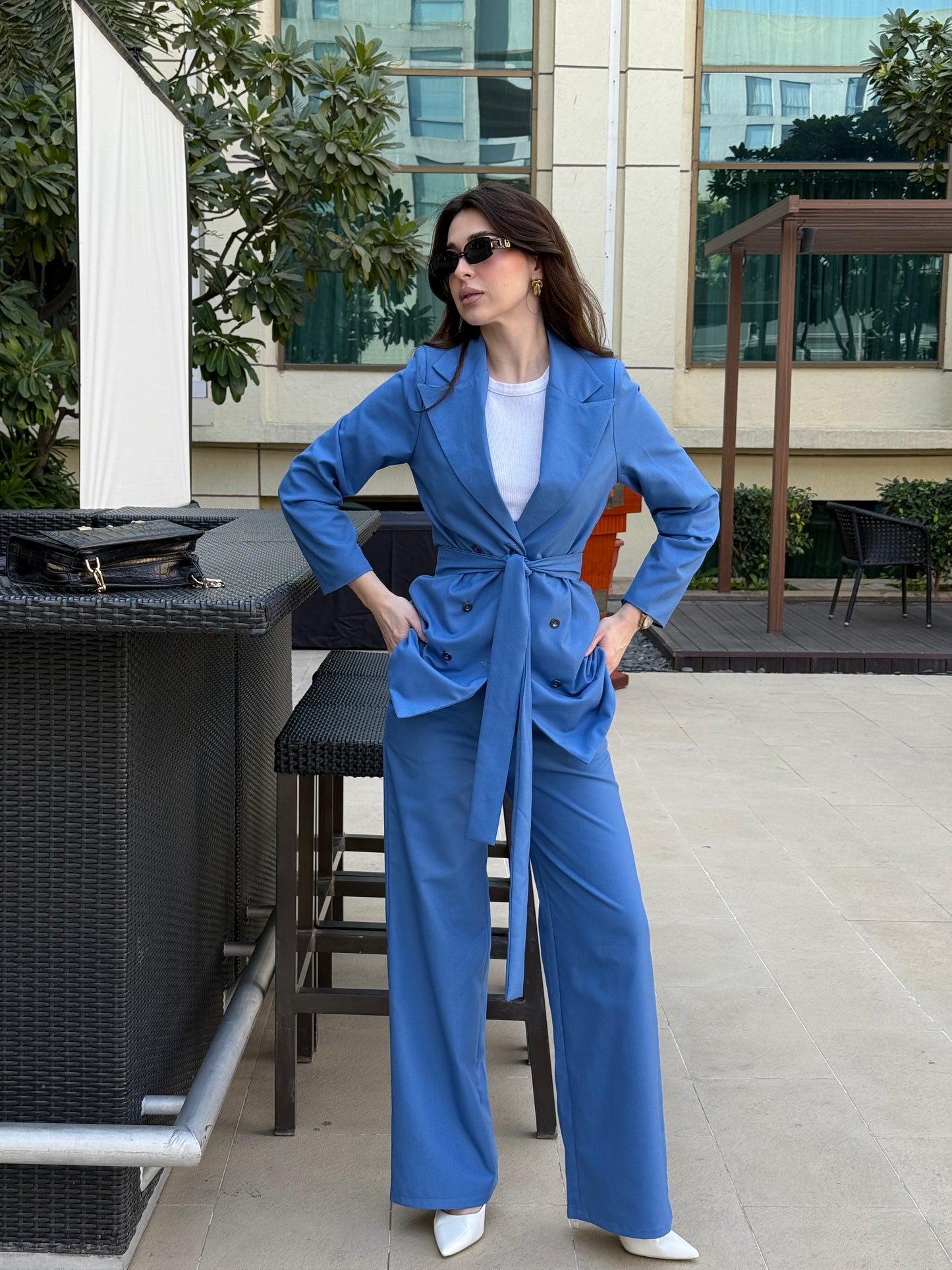Aristocratic Blue Blazer Set
