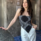 Scarf Top With White Pants